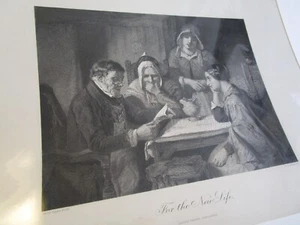 Thomas Faed "For the New Life" Antique Engraving Print by R. C. Bell 1800's - Picture 1 of 8