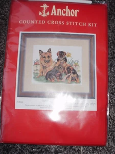 vintage Anchor Counted Cross Stitch Kit german shepherd Family 1996 - Picture 1 of 4