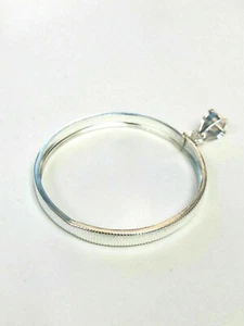 Sterling silver coin bezel frame for China Panda 1/10 oz gold Coin - Picture 1 of 2