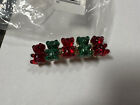 NEW Betsey Johnson Christmas Holiday Red Green Gummy Bear Hair Barrette Clip NWT