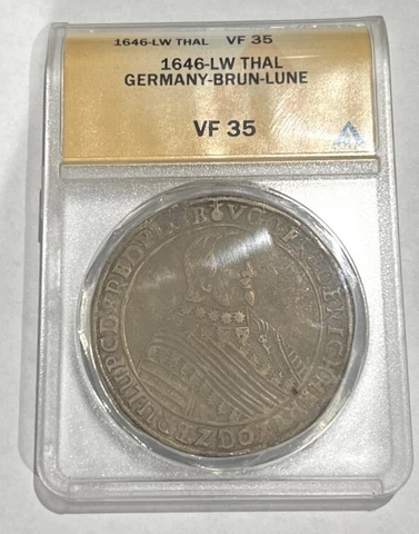 1646 - Germany  -  Brunswick-Lüneburg-Celle Thaler Silver Coin - ANACS Cover