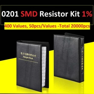 0201 Kits surtidos de resistencias SMD de 1 % componente de libro de muestra 400 valores 20000 piezas - Imagen 1 de 7