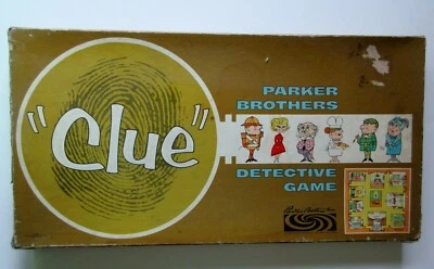 Juego de mesa vintage 1963 CLUE Detective de Parker Brothers Foto 1 de 4