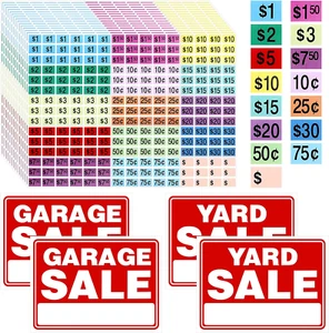3379 Pcs Garage Sale Price Stickers Yard Sale Labels with Bright Colors - Picture 1 of 12