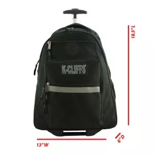 Mochila escolar con tira reflectante de seguridad rodante de alta resistencia de 18" con ruedas - Imagen 1 de 48