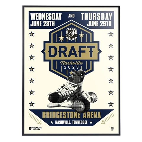 Phenom Gallery NHL 2023 Draft 18" x 24" Deluxe Framed Serigraph Cover