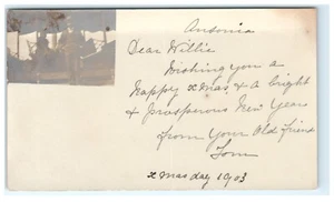 1903 Ansonia CT, Connecticut Happy Xmas RPPC Postcard - Picture 1 of 2
