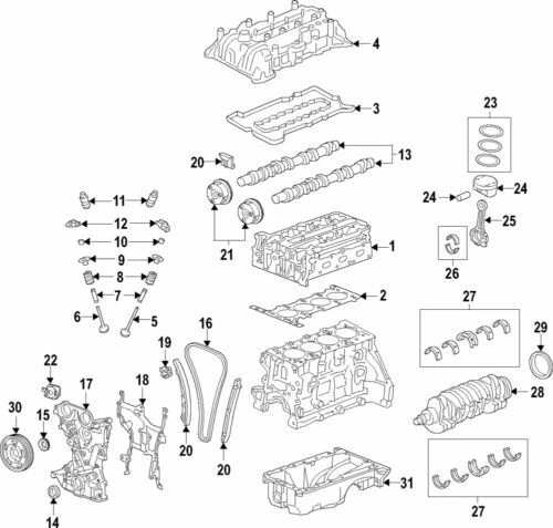 Kit de pistón de motor genuino GM 2016-2019 Chevrolet Volt LT Premier 1,5 L 12669764 Foto 1 de 1