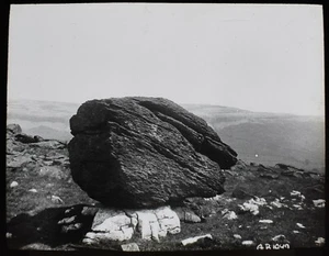 Magic Lantern Slide PERCHED BOULDER ; NORBER BY G BINGLEY C1900 PHOTO GEOLOGY - Picture 1 of 2