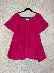 Counterparts Blouse Womens 3X Pink Flowy Tunic Island Beachy Spring Vacation - Picture 1 of 8