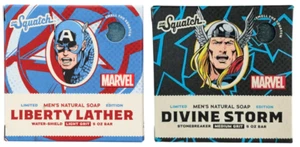 2 Stück Dr. Squatch Seife Limited Edition Liberty Lather Divine Storm Marvel - Bild 1 von 3