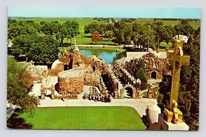 Grotto of the Redemption West Bend Iowa Birdseye Uncommon VTG Chrome Postcard - Picture 1 of 2
