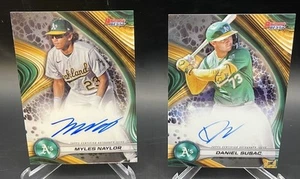 2024 Bowman's Best Autograph On Card 2 Card Lot Naylor Susac Oakland A's - Picture 1 of 5