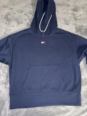 Tommy Hilfiger Sport женщин пуловер толстовка с капюшоном размер средний синий новый с Ярлыками - Изображение 1 из 4