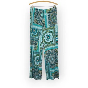 Medium GraceElements Turquoise BeachPant ScarfPrint Stretch FREE SHIP Mandala - Picture 1 of 7