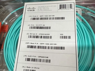 CISCO QSFP-100G-AOC10M 100GBASE QSFP Active Optical Cable, 10m - Image 1 of 4