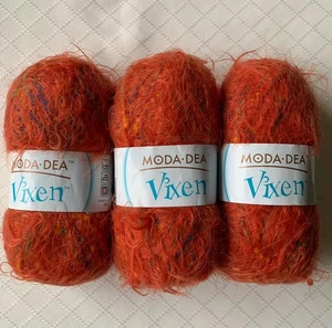 MODA DEA Vixen Yarn - Lot Of 3 - Orange You Glad - 1.75 Oz/89 Yds Each - Picture 1 of 4
