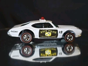 Vintage Hot Wheels Redline Olds 442 State Police Cruiser 1969 White - Hong Kong - Picture 1 of 13
