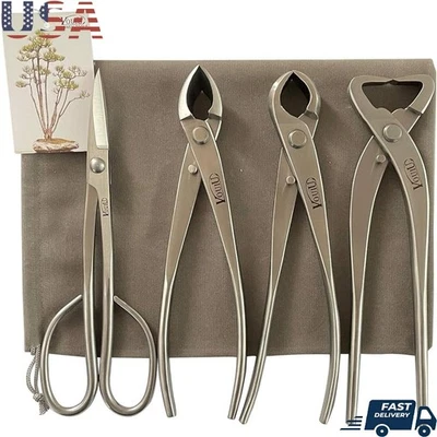 盆景修剪工具套装凹面刀具刀刀后备箱分离器剪刀 全新 — 第 1/4 张图片