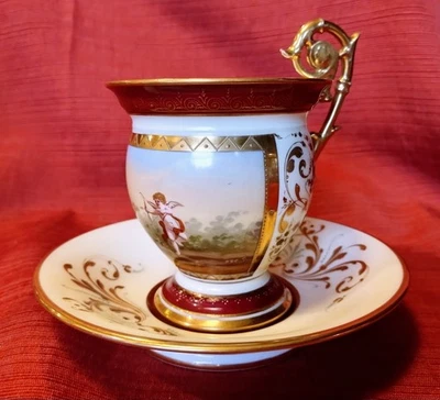 Royal Vienna  Neoclassical Empire Cup & Saucer Amor & Grazien Artist Signed - Image 1 of 4