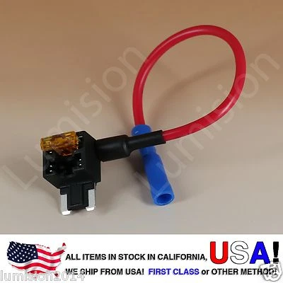ADD-A-CIRCUIT BLADE STYLE ATM LOW PROFILE MINI FUSE HOLDER FUSE TAP + 5AMP FUSE - Image 1 of 4