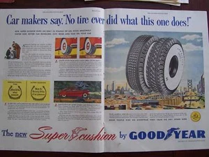 1948 Goodyear Super Cushion Autoreifen Doppelseitige Werbung - Bild 1 von 1