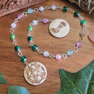 Pentacle Pentagram Blessed Be Pagan Prayer Meditation Beads Wiccan Witch Druid - Picture 1 of 6