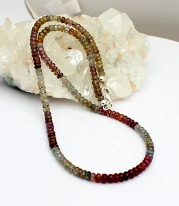 Cadena de zafiro natural cadena de piedras preciosas collar facetado colorido SchmuK aprox. 125 kt. 49 cm - Imagen 1 de 2