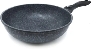 11 Zoll strukturierte Keramik Marmor beschichtete Aluminiumguss Antihaft Wok Pfanne 28 cm - Bild 1 von 4