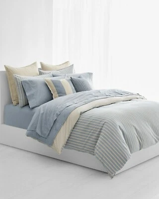 Ralph Lauren Home Graydon Bold Stripe Full/Queen Comforter Dune/Chambray $385 - Image 1 of 2