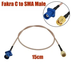 Fakra C to SMA Male GPS Adapter Plug Extension Cable 15cm RG316 Pigtail VW BENZ - Picture 1 of 10
