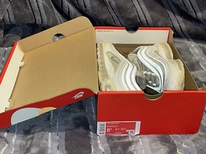 Size 8.5 - Nike Air Max 97 Triple White Wolf Gray 921826- 101 - Picture 1 of 8