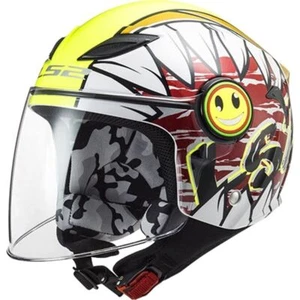Ls2 Casco Jet Bimbo Funny OF602 Crunch White Hi Vis Yellow Varie Taglie - Imagen 1 de 1