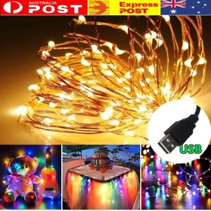 50/100/200 LED USB Powered Waterproof String Fairy Lights Wedding Xmas Home Deco - Picture 1 of 13