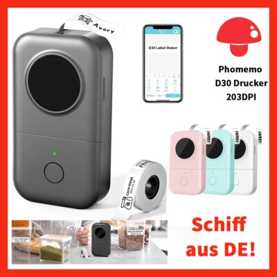 Bluetooth Mini Etikettendrucker Phomemo D30, 12/14/15mm Thermodrucker - Bild 1 von 4
