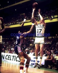John "Hondo" Havlicek 1962-78 Boston Celtics 1984 HOF'er vs Dr. J   Color 8x10 A - Picture 1 of 1