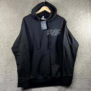 AC/DC Hoodie Herren Medium Schwarz Baumwolle Taschen Langarm Kordelzug 50 Jahre - Bild 1 von 10