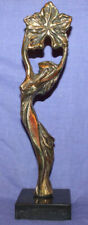 Modernist hand made woman figure brass artwork statuette