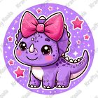 Purple Dinosaur 3 Circle Sticker Design  - Digital Download - Commercial Use