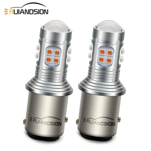1pair 1157 LED Ampoule Voiture Tourner Signal BAY15D Lampe Inverse 10-30V Jaune - Imagen 1 de 10