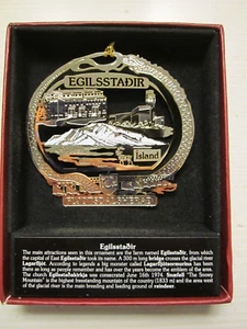 Snowy Mountains 24K Gold Flashed Ornament Souvenir Gersemi Egilsstadir Island - Bild 1 von 5