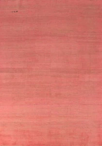 Contemporary Gabbeh Pink Solid Design Wool Rug Perfect for Any Space 7x10 - Picture 1 of 18