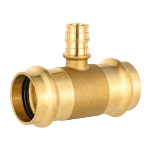 EFIELD 1" Press × 1" Press × 1/2" Pex A Expansion Press Brass Tee Lead Free - Picture 1 of 6