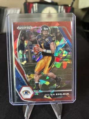 JULIAN EDELMAN 2021 Prizm Draft Picks RED CRACKED ICE No.66 / Pack Fresh New - Image 1 of 4