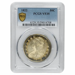 1822 Capped Bust Half Dollar 50C PCGS VF 35 - Picture 1 of 3