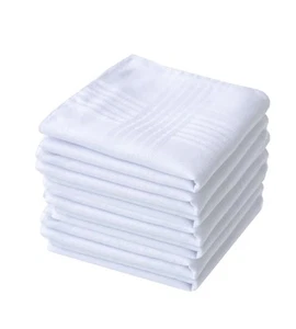Herren Weiß Baumwolle 100% Baumwolle Taschentücher Pack 3 Stück - Bild 1 von 7
