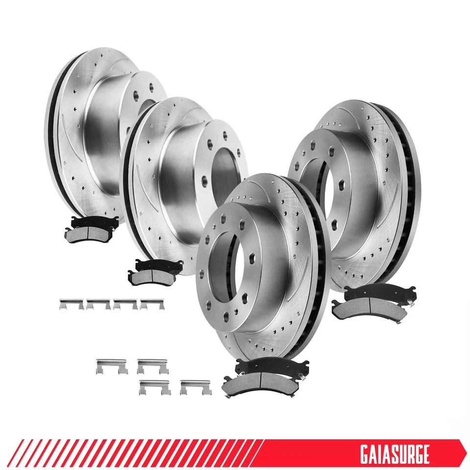 Front Rear Disc Rotors Brake Pad Kit for Chevy GMC Sierra Silverado 2500 3500 HD Foto 1 de 4