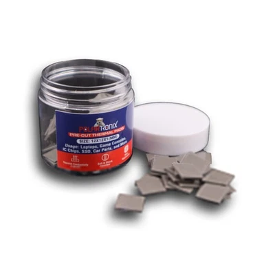 Almohadillas térmicas de silicona precortada de 12x12x1 mm 100 un. - Disipador térmico de refrigeración PS5 GPU RAM IC Foto 1 de 4