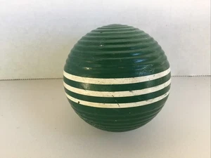 Sfera croquet vintage Forster in legno verde a costine 3" con 3 strisce BELLA - Foto 1 di 2