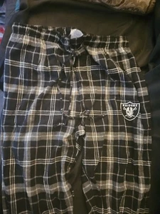 Pantaloni pigiama donna Las Vegas Raiders Med nero a quadri flanella Sleep Lounge NFL - Foto 1 di 6